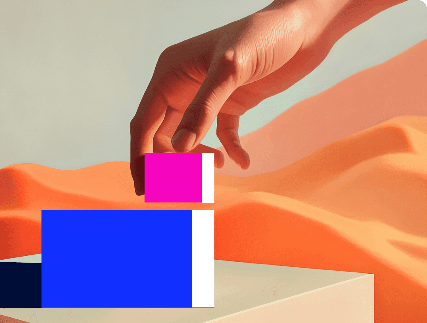 Abstract shapes with hand interaction